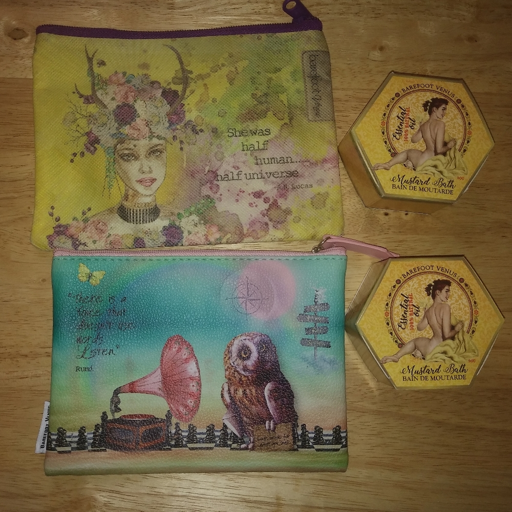 Barefoot Venus Makeup Bags and 2 Mustard seed bath